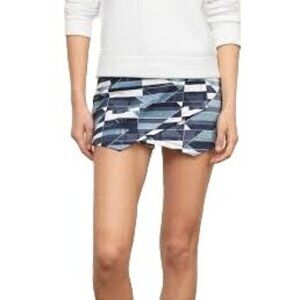 Abercrombie &‎ Fitch Mini Skort Blue Geometric Soft Shorts Festival Size XS